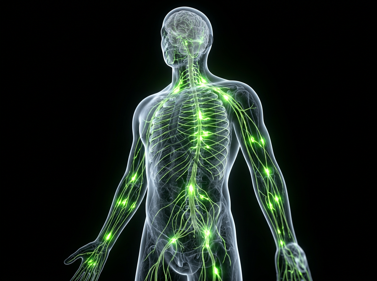 Neural fascia web — full-body protocol visualisation