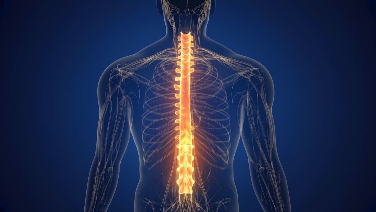 Render of the spine lit along its length